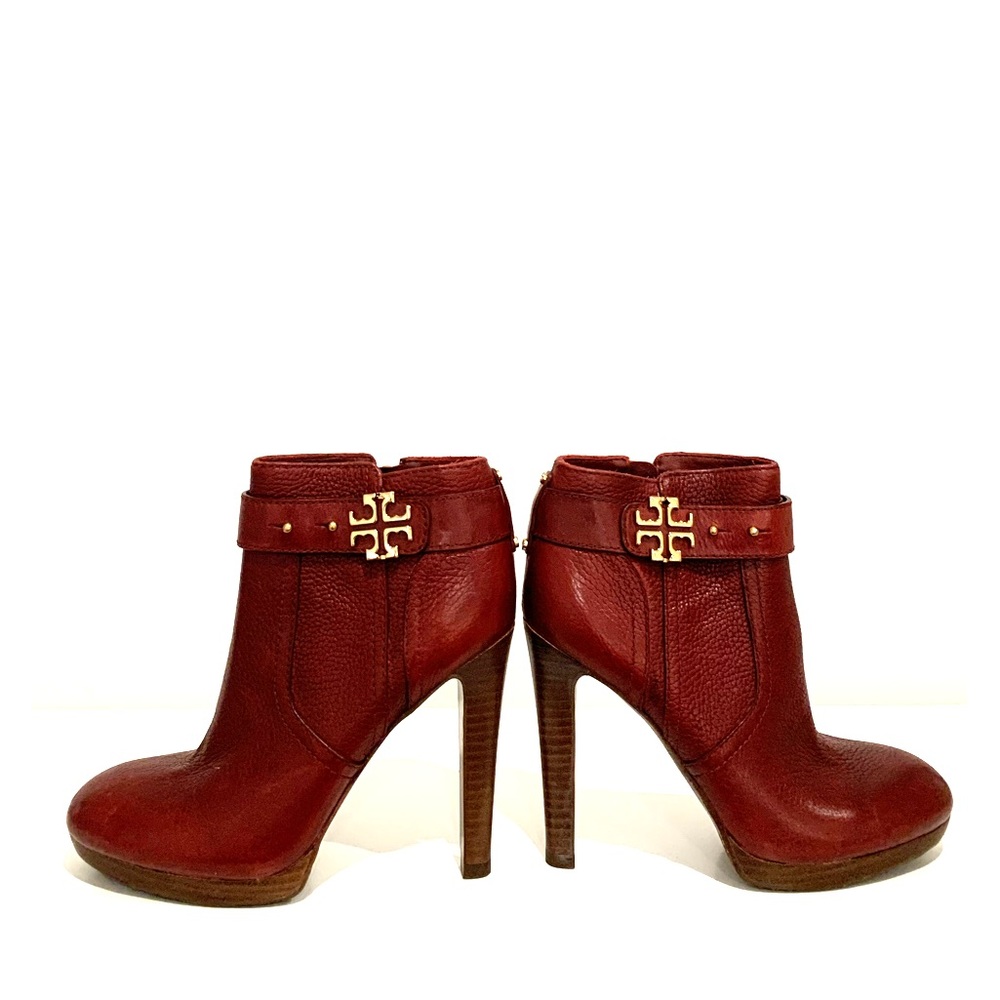 Tory Burch Maroon Leather Stiletto Booties!